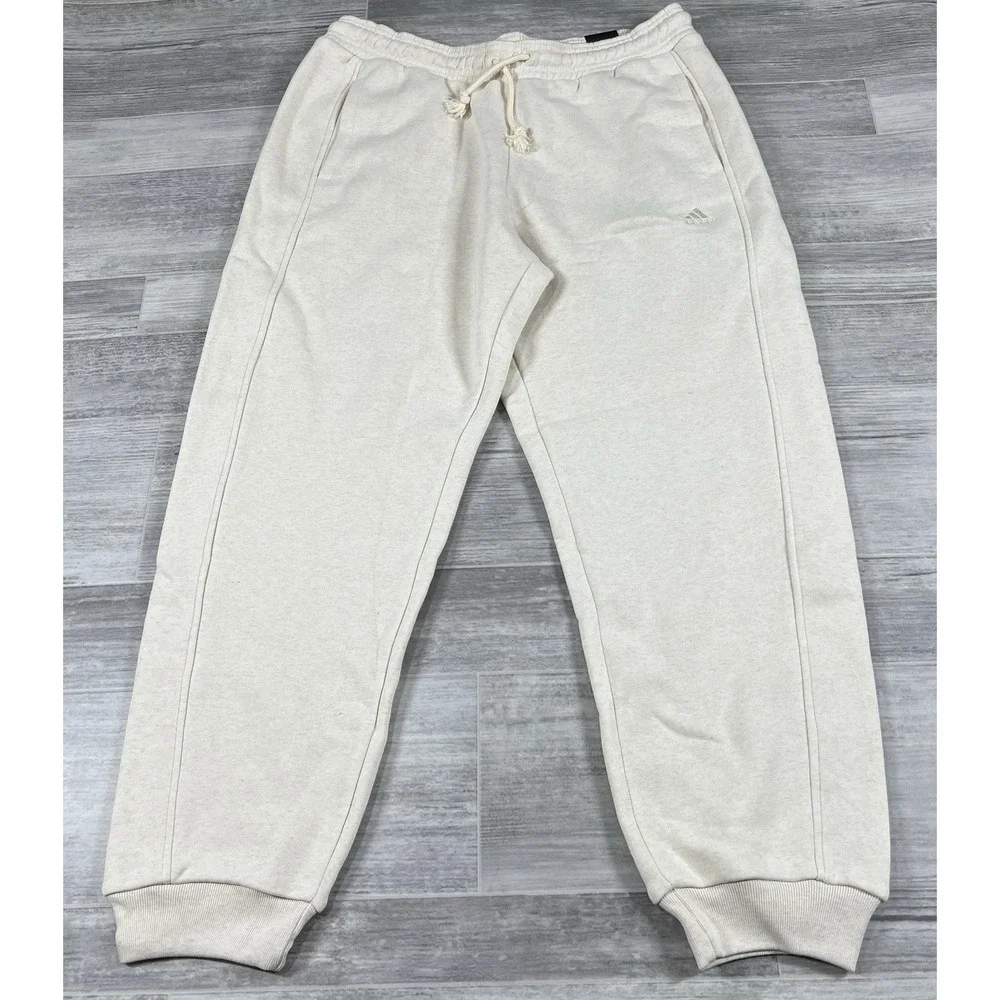 Adidas Women's XL All SZN Sweatpants Loose Fit Straight Leg IC6460 Cream Color‎